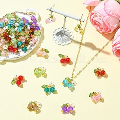 50Pcs 10 Styles Glass & Resin Imitation Pearl Cherry Charms&nbsp;PALLOY-CJ00161