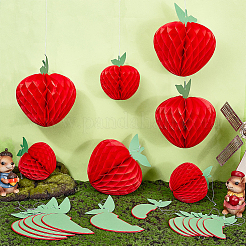 30Pcs 2 Styles Apple Honeycomb Ball Paper Pendant Decorations&nbsp;AJEW-OC0015-24