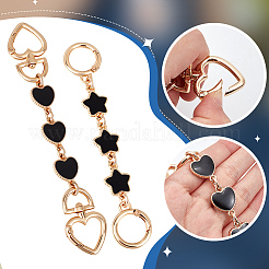 2Pcs 2 Colors Alloy Enamel Purse Strap Extenders&nbsp;FIND-BBC0002-49A