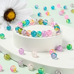 210~250Pcs 10 Style Spray Painted Crackle Glass Beads&nbsp;CCG-YW0001-06