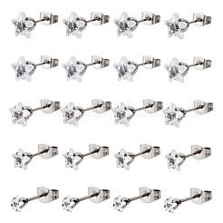 40Pcs 5 Size Crystal Rhinestone Tiny Star Stud Earrings&nbsp;EJEW-TA0001-13