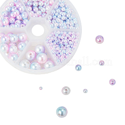 Rainbow ABS Plastic Imitation Pearl Beads&nbsp;OACR-CJ0001-01