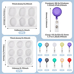 10Pcs 10 Colors PP & Iron Badge Holders&nbsp;DIY-TA0014-32
