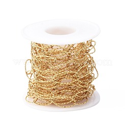 Ion Plating(IP) 304 Stainless Steel Textured Horse Eye Link Chains&nbsp;CHS-I020-01A-G