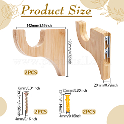 2 Bags Wood Curtain Rod Hanger&nbsp;DIY-UN0008-32