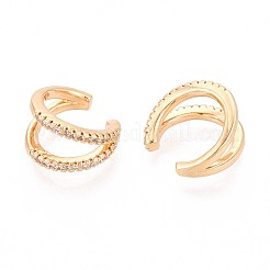 Brass Micro Pave Clear Cubic Zirconia Cuff Earrings&nbsp;EJEW-T047-68G