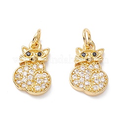 Brass Micro Pave Clear Cubic Zirconia Pendants&nbsp;ZIRC-M118-05G-RS