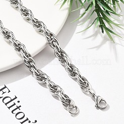 304 Stainless Steel Rope Chain Necklaces for Women Men&nbsp;NJEW-A033-04A-P