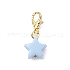 Opaque Acrylic Star Pendant Decorations&nbsp;HJEW-JM04014-01