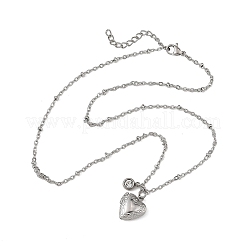 316 Stainless Steel Heart Locket Photo Pendant 304 Stainless Steel Satellite Chain Necklaces&nbsp;NJEW-JN06497