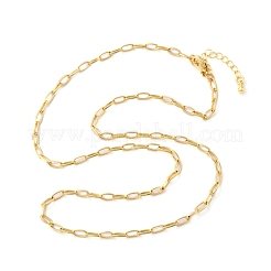 Brass Cable Chain Necklaces for Women Men&nbsp;NJEW-F337-01G-02