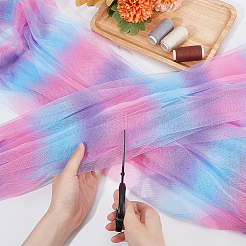 Rainbow Color Polyester Mesh Fabric&nbsp;DIY-WH0496-43A