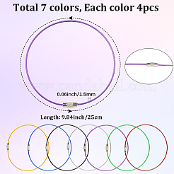28Pcs 7 Colors 304 Stainless Steel Wire Cable Keychains&nbsp;FIND-SC0019-17
