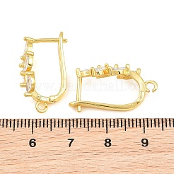 Brass Micro Pave Cubic Zirconia Hoop Earring Findings&nbsp;CU-CBAB5B4-06G