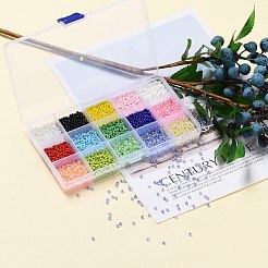 180G 15 Colors Glass Seed Beads&nbsp;SEED-JQ0003-01B-3mm