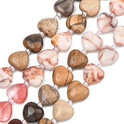 Gradient Color Cherry Quartz Glass & Natural Rose Quartz & Red Netstone & Picture Jasper & Petrified Wood Beads Strands&nbsp;G-B185-A10