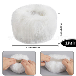 Women Imitation Rabbit Hair Cuffs Oversleeve Arm Gloves&nbsp;AJEW-WH20019-20B
