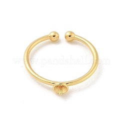 Brass Cup Peg Open Cuff Ring Settings&nbsp;LS-KK-G518-02G-01