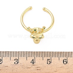 Brass Micro Pave Cubic Zirconia Cuff Rings&nbsp;RJEW-G364-03G-02