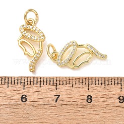 Brass Micro Pave Clear Cubic Zirconia Pendants&nbsp;CU-E003-01G