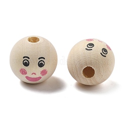 Printed Schima Wood European Beads&nbsp;WOOD-G023-14D