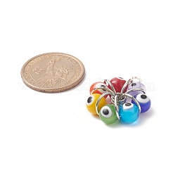 7 Chakra Handmade Evil Eye Lampwork Pendants&nbsp;PALLOY-JF01997-02