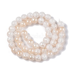 Electroplated Crackle Glass Beads Strands&nbsp;X-EGLA-N014-8mm-02