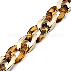 Handmade Transparent Acrylic & CCB Plastic Curb Chains&nbsp;X-AJEW-JB00740-01