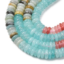 Cherry Quartz Glass & Natural Flower Amazonite & Dyed White Jade Beads Strands&nbsp;X-G-H333-02E