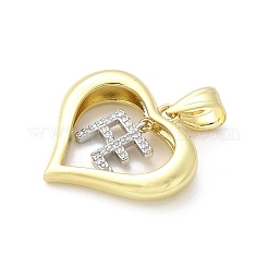 Brass Micro Pave Cubic Zirconia Pendants&nbsp;KK-S511-30GP-01