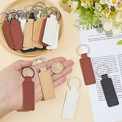 24Pcs 4 Colors PU Leather Keychains&nbsp;KEYC-SC0002-17