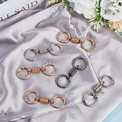 12Pcs 3 Colors Nordic Retro Zinc Alloy Double Spring Ring Clasps&nbsp;FIND-SC0012-87B