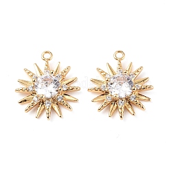 Brass Micro Pave Clear Cubic Zirconia Pendants&nbsp;KK-E068-VF268