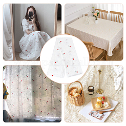 Cotton Embroidered Wavy Edge Flower Eyelet Lace Fabric&nbsp;DIY-WH0308-389