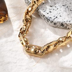 304 Stainless Steel Oval Link Chain Bracelets for Women Men&nbsp;BJEW-F488-29G