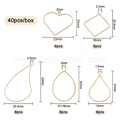 48Pcs 6 Style Brass Pendants&nbsp;KK-BC0002-23