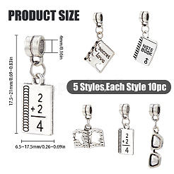 10 Sets Teachers' Day Tibetan Style Alloy European Dnagle Charm&nbsp;FIND-FH0006-83