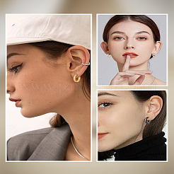 6Pcs 3 Colors Stainless Steel Hoop Earrings&nbsp;EJEW-LP0001-37