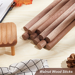 Round Walnut Wooden Sticks&nbsp;WOOD-WH0034-27A