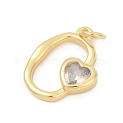 Brass Pave Cubic Zirconia Pendants&nbsp;KK-U062-46G-01