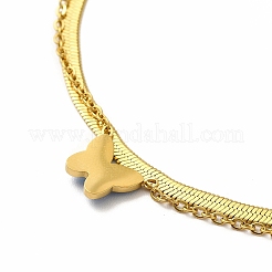 Ion Plating(IP) 304 Stainless Steel Enamel Butterfly Charm Necklaces&nbsp;NJEW-C032-01G