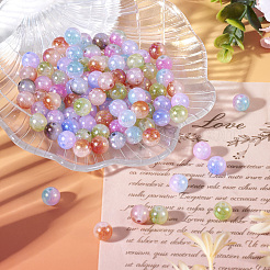 100Pcs UV Plating Iridescent Two Tone Acrylic Beads&nbsp;OACR-TA0002-99