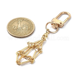 Brass Braided Macrame Pouch Empty Stone Holder for Keychain&nbsp;KEYC-TA00021-04