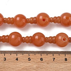 Natural Red Aventurine 3-Hole Guru Beads Strands&nbsp;G-H064-E11-01