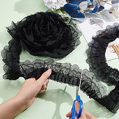 10 Yards 3-Layer Pleated Chiffon Flower Lace Trim&nbsp;OCOR-BC0005-27B