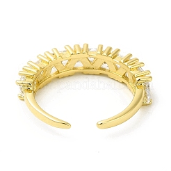 Clear Cubic Zirconia Triangle Open Cuff Ring&nbsp;RJEW-H120-06G