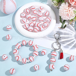 40Pcs Sport Theme Opaque Acrylic Resin Beads&nbsp;MACR-PA0001-63