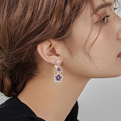 16Pcs 4 Colors Brass with Cubic Zirconia Clip-on Earring Converters Findings&nbsp;KK-SP0002-48