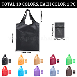 10Pcs 10 Colors Reusable Polyester Supermarket Shopping Tote Bags&nbsp;ABAG-CN0001-51