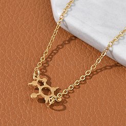 304 Stainless Steel Chemical Symbol Pendant Necklaces&nbsp;NJEW-Z073-03G-05